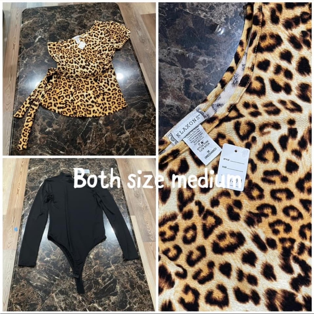 Leopard Print and Black Kids One Piece